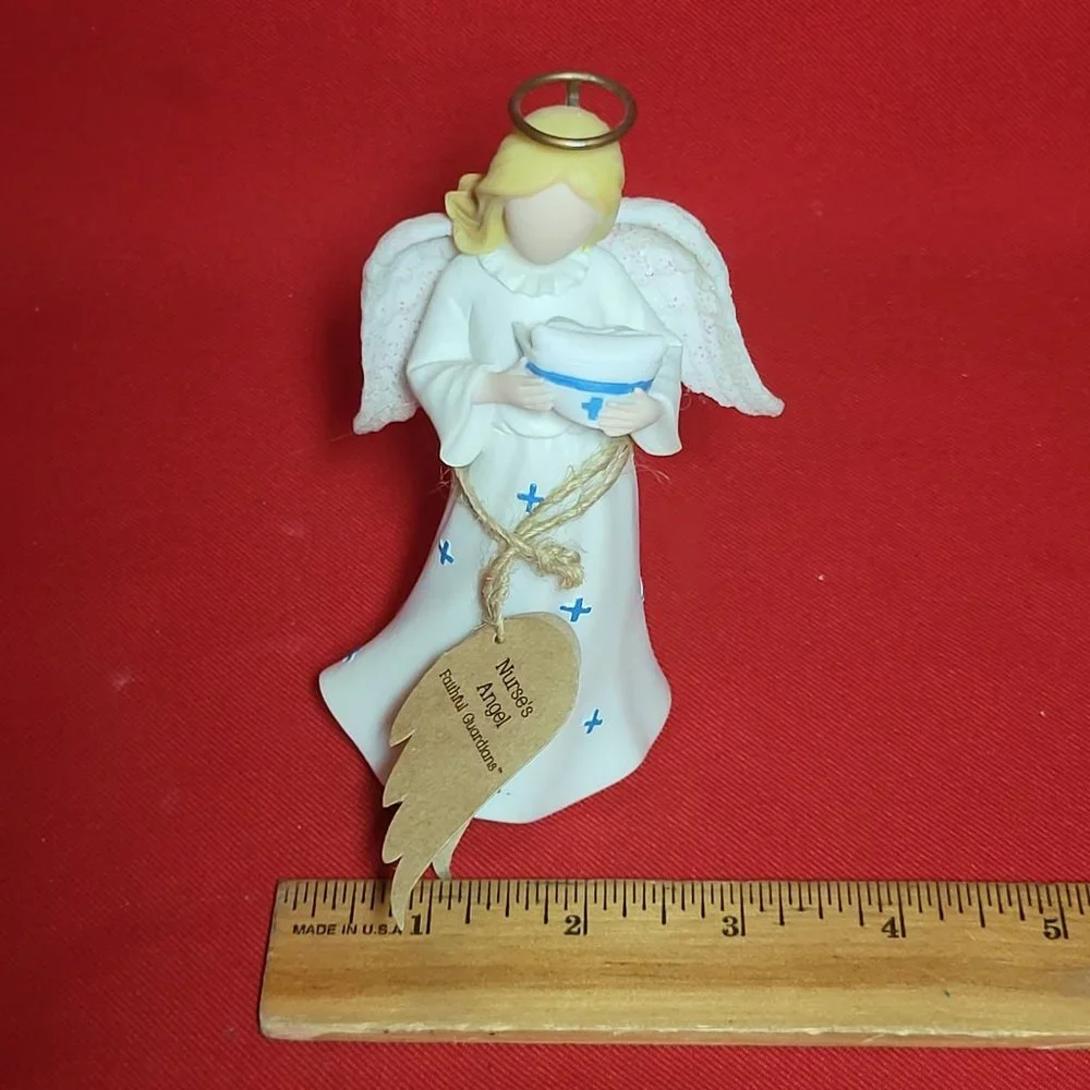 Nurse Angel Holding Nurse Cap Faithful Guardians Figurine Decor FG9-9188